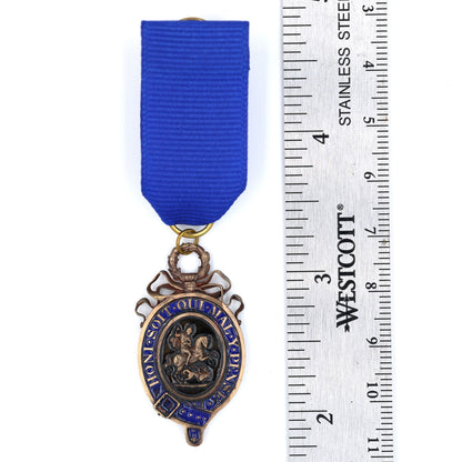 Order of the Garter Lesser George Solid Brass Enamel Replica Blue Ribbon