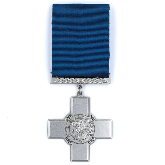 UK George Cross Replica Medal – Full Size with Dark Blue Ribbon