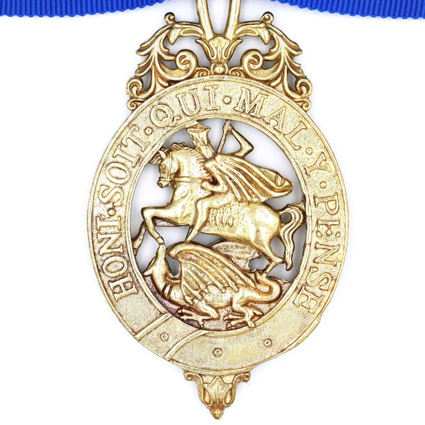 British Order of the Garter Lesser George 84.9mm Neck Badge with Blue Ribbon Repro