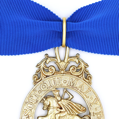 British Order of the Garter Lesser George 84.9mm Neck Badge with Blue Ribbon Repro