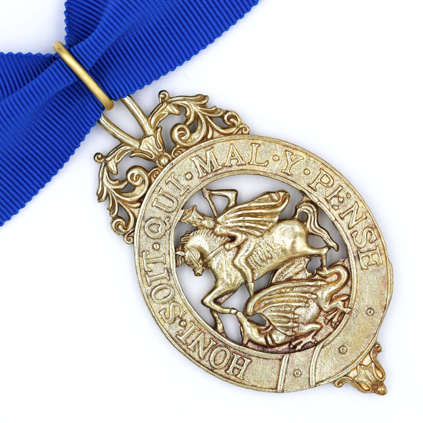British Order of the Garter Lesser George 84.9mm Neck Badge with Blue Ribbon Repro