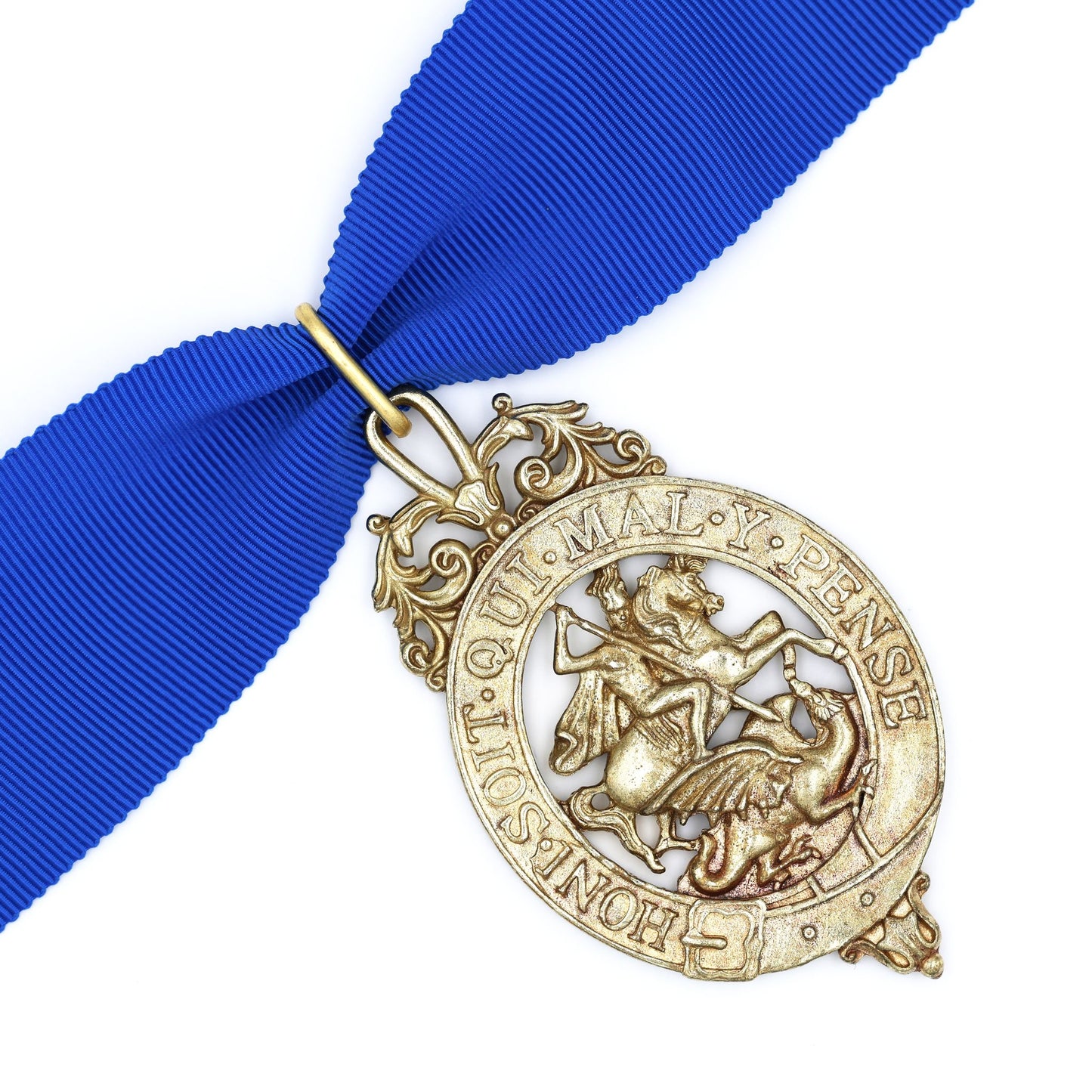 British Order of the Garter Lesser George 84.9mm Neck Badge with Blue Ribbon Repro
