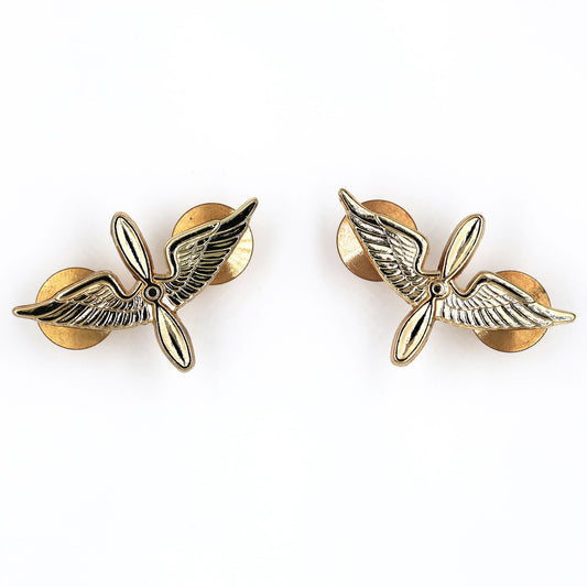 US Army Aviation Officer Collar Insignia – Winged Propeller Pair