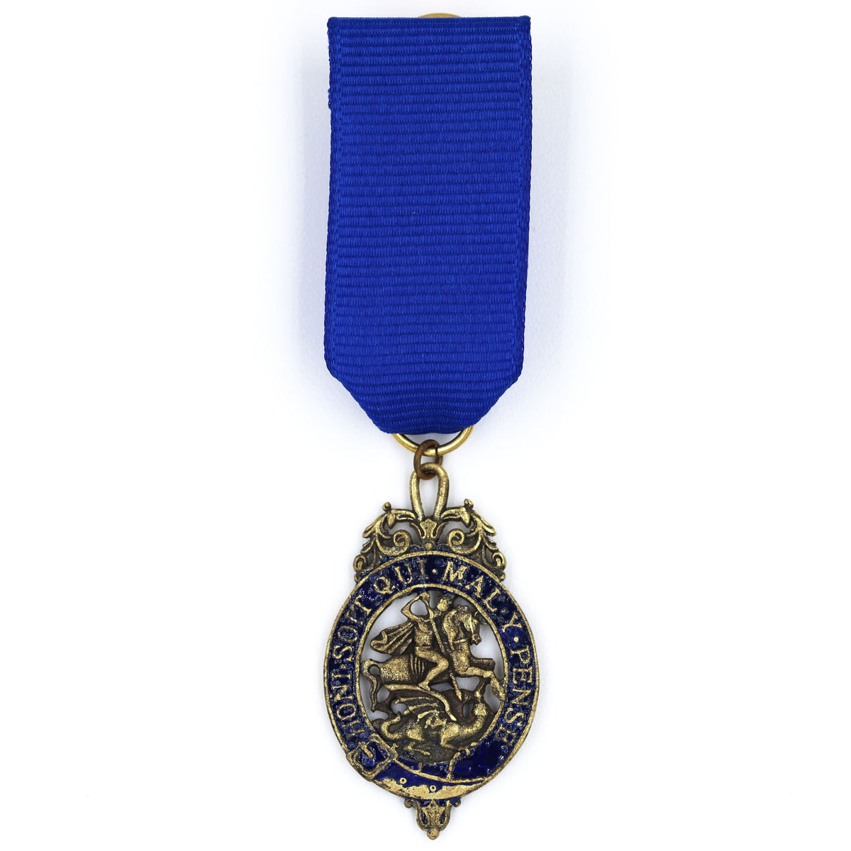 Order of the Garter Lesser George Miniature – Fired Enamel, Aged Finish