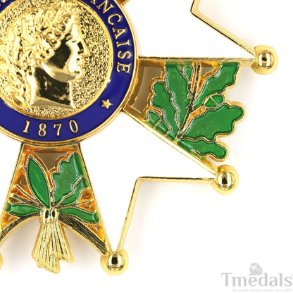French Legion of Honour Commandeur Medal Replica 3rd Class with Red Ribbon Replica