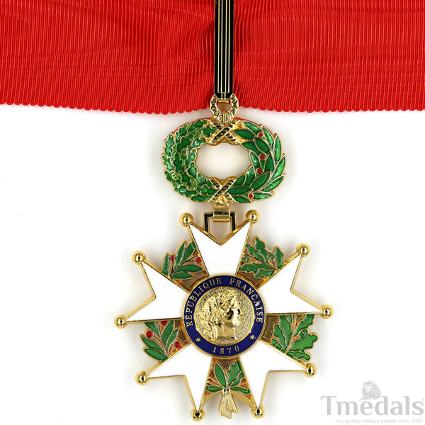 French Legion of Honour Commandeur Medal Replica 3rd Class with Red Ribbon Rare