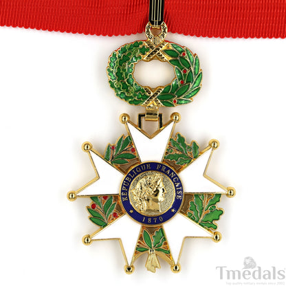French Legion of Honour Commandeur Medal Replica 3rd Class with Red Ribbon Replica