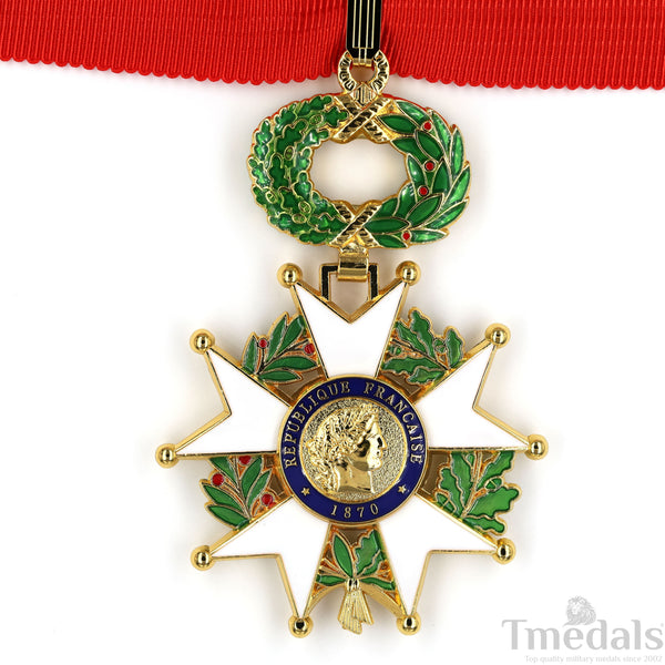 French Legion of Honour Commandeur Medal Replica 3rd Class with Red Ribbon Rare