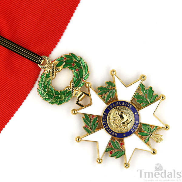 French Legion of Honour Commandeur Medal Replica 3rd Class with Red Ribbon Rare