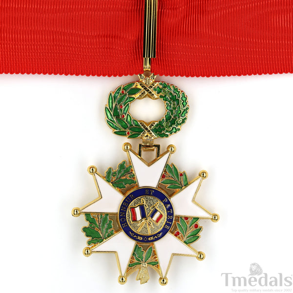 French Legion of Honour Commandeur Medal Replica 3rd Class with Red Ribbon Rare