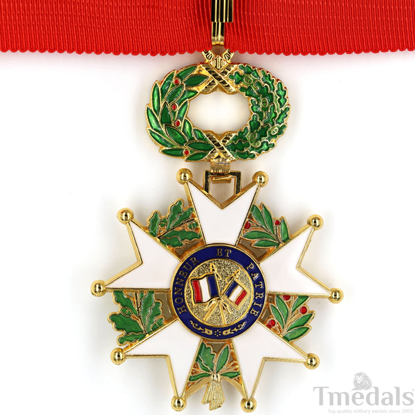 French Legion of Honour Commandeur Medal Replica 3rd Class with Red Ribbon Rare