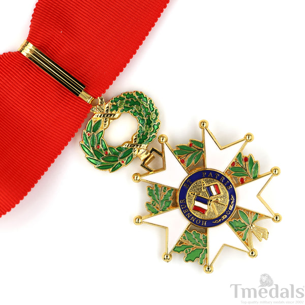 French Legion of Honour Commandeur Medal Replica 3rd Class with Red Ribbon Rare