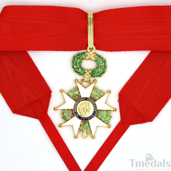French Legion of Honour Commandeur Medal Replica 3rd Class with Red Ribbon Rare