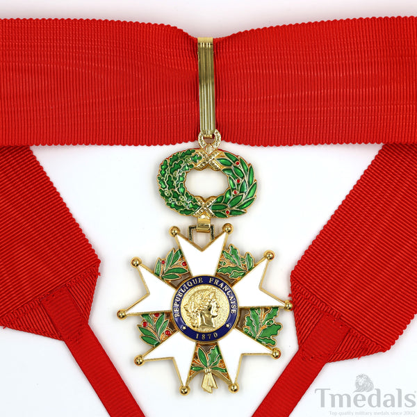 French Legion of Honour Commandeur Medal Replica 3rd Class with Red Ribbon Rare