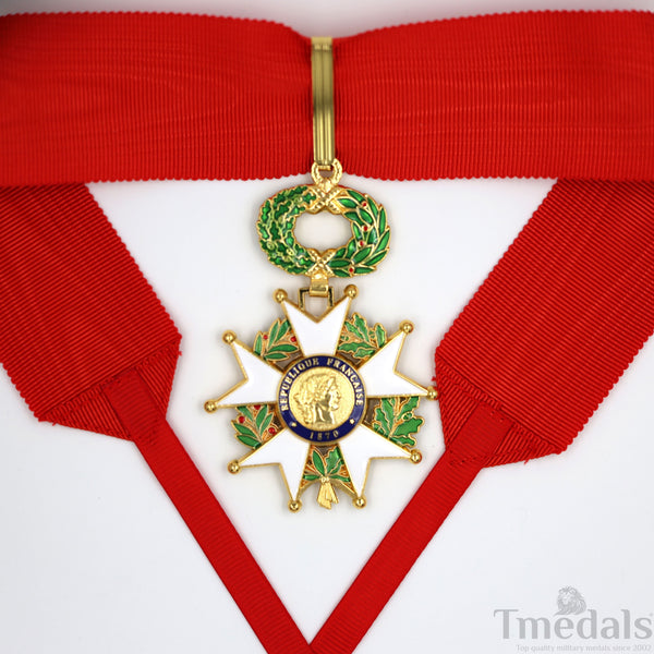 French Legion of Honour Commandeur Medal Replica 3rd Class with Red Ribbon Rare