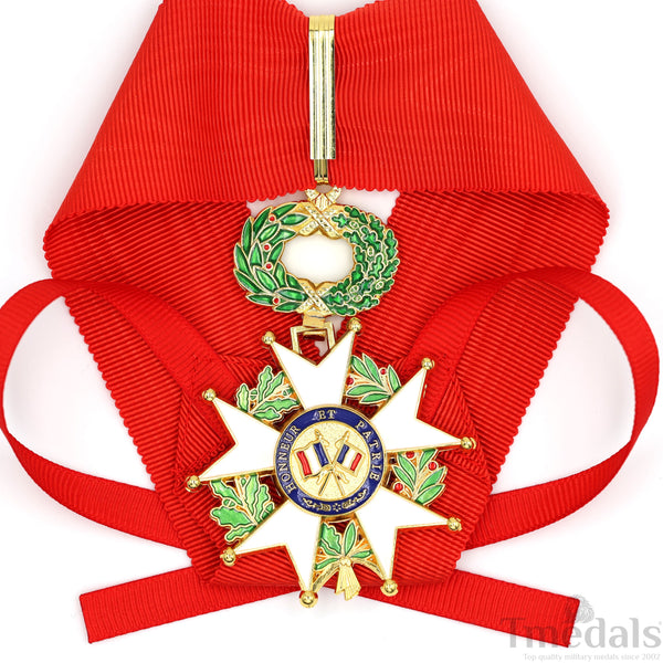 French Legion of Honour Commandeur Medal Replica 3rd Class with Red Ribbon Rare