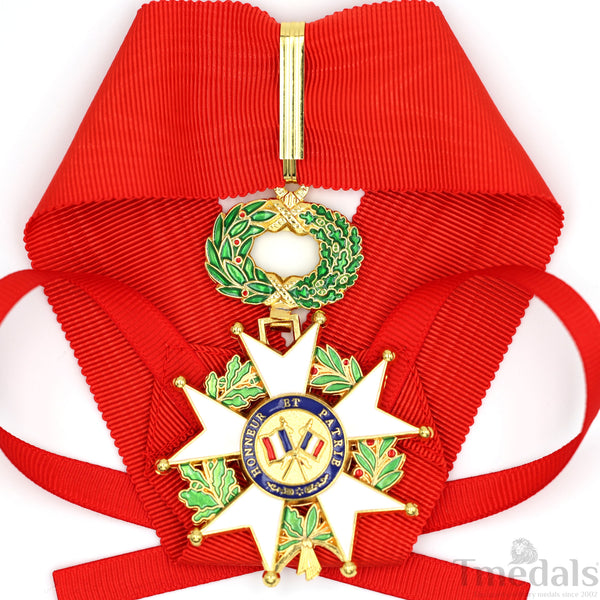 French Legion of Honour Commandeur Medal Replica 3rd Class with Red Ribbon Rare
