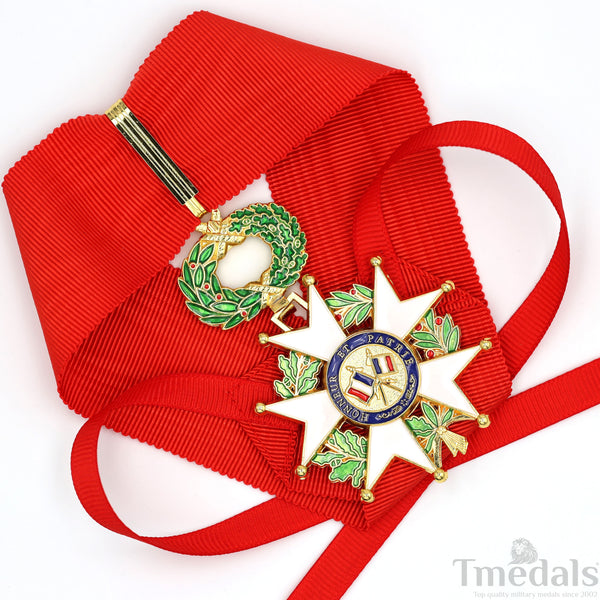French Legion of Honour Commandeur Medal Replica 3rd Class with Red Ribbon Rare