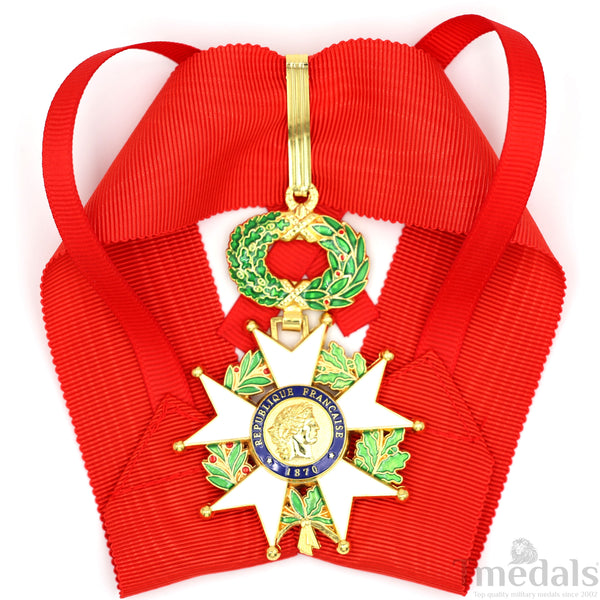 French Legion of Honour Commandeur Medal Replica 3rd Class with Red Ribbon Rare