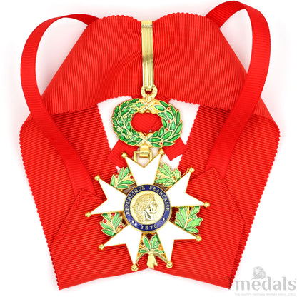 French Legion of Honour Commandeur Medal Replica 3rd Class with Red Ribbon Replica