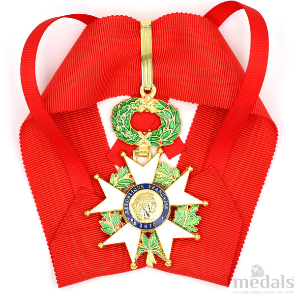 French Legion of Honour Commandeur Medal Replica 3rd Class with Red Ribbon Rare
