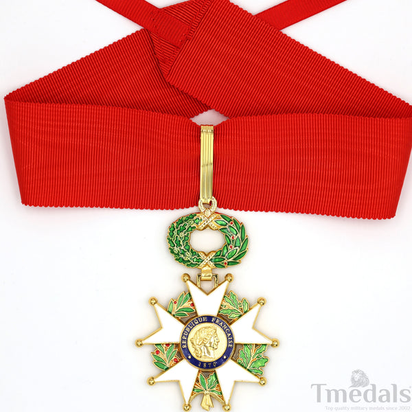 French Legion of Honour Commandeur Medal Replica 3rd Class with Red Ribbon Rare