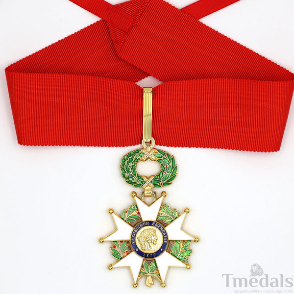 French Legion of Honour Commandeur Medal Replica 3rd Class with Red Ribbon Rare