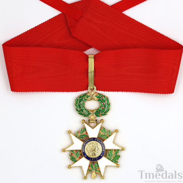 French Legion of Honour Commandeur Medal Replica 3rd Class with Red Ribbon Rare