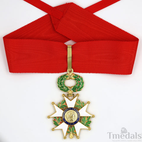 French Legion of Honour Commandeur Medal Replica 3rd Class with Red Ribbon Rare