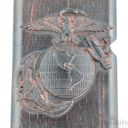 Hand-Carved U.S. Navy Inspired Wooden Lighter Case–Fits Standard Metal Insert – No Insert