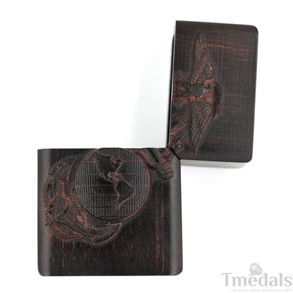 Hand-Carved U.S. Navy Inspired Wooden Lighter Case–Fits Standard Metal Insert – No Insert