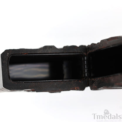 Hand-Carved U.S. Navy Inspired Wooden Lighter Case–Fits Standard Metal Insert – No Insert