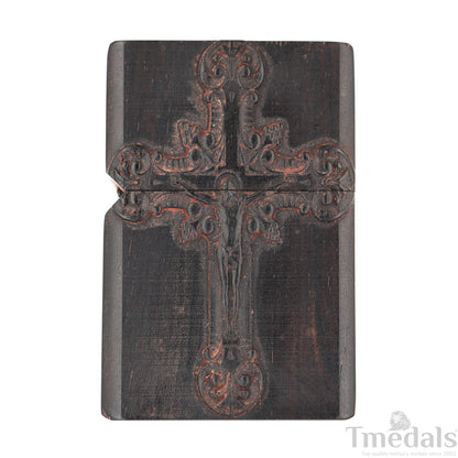 Hand-Carved Religious Wood Lighter Shell–Fits Standard Metal Insert – No Insert
