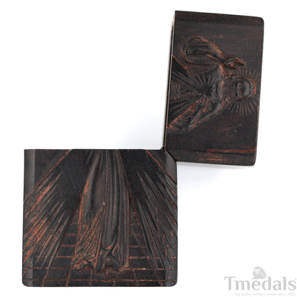 Hand-Carved Religious Wood Lighter Shell–Fits Standard Metal Insert – No Insert