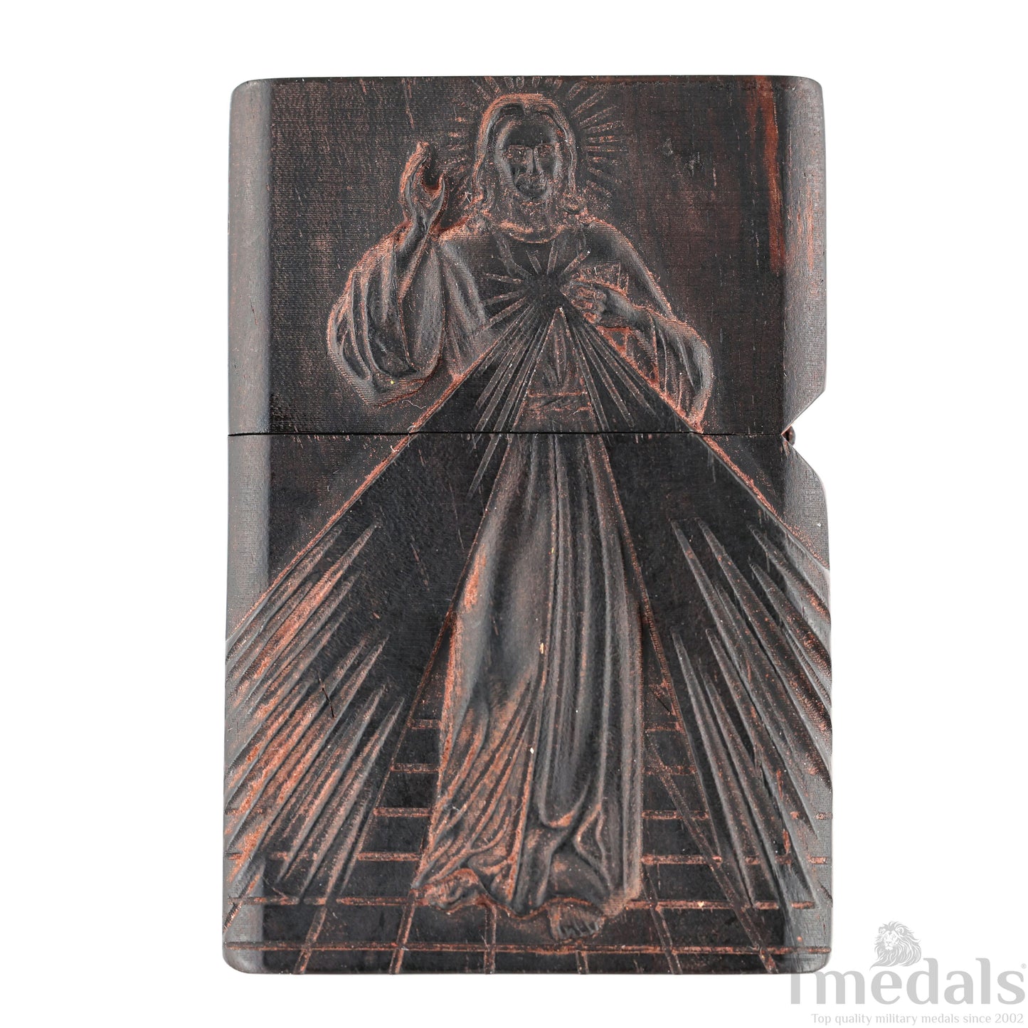 Hand-Carved Religious Wood Lighter Shell–Fits Standard Metal Insert – No Insert