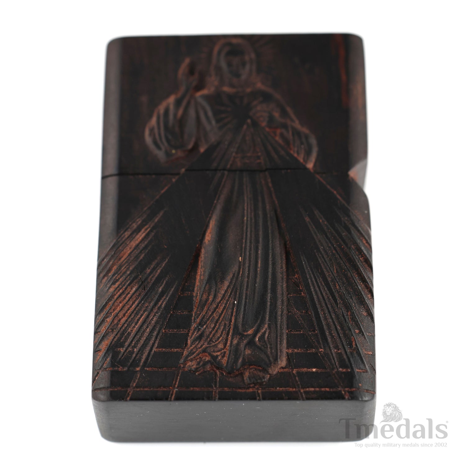 Hand-Carved Religious Wood Lighter Shell–Fits Standard Metal Insert – No Insert