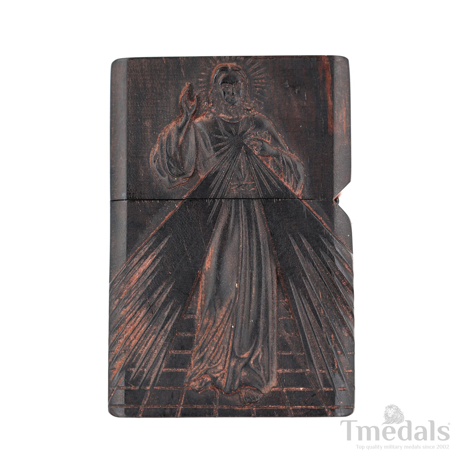 Hand-Carved Religious Wood Lighter Shell–Fits Standard Metal Insert – No Insert