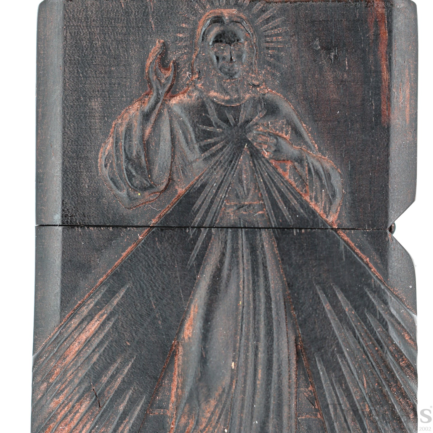 Hand-Carved Religious Wood Lighter Shell–Fits Standard Metal Insert – No Insert