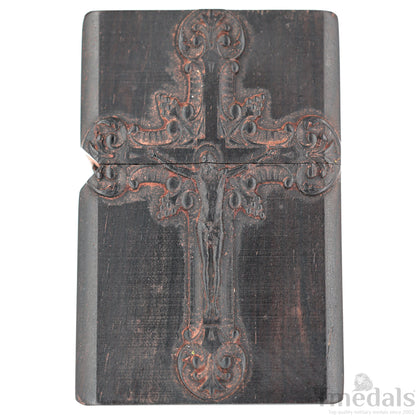 Hand-Carved Religious Wood Lighter Shell–Fits Standard Metal Insert – No Insert