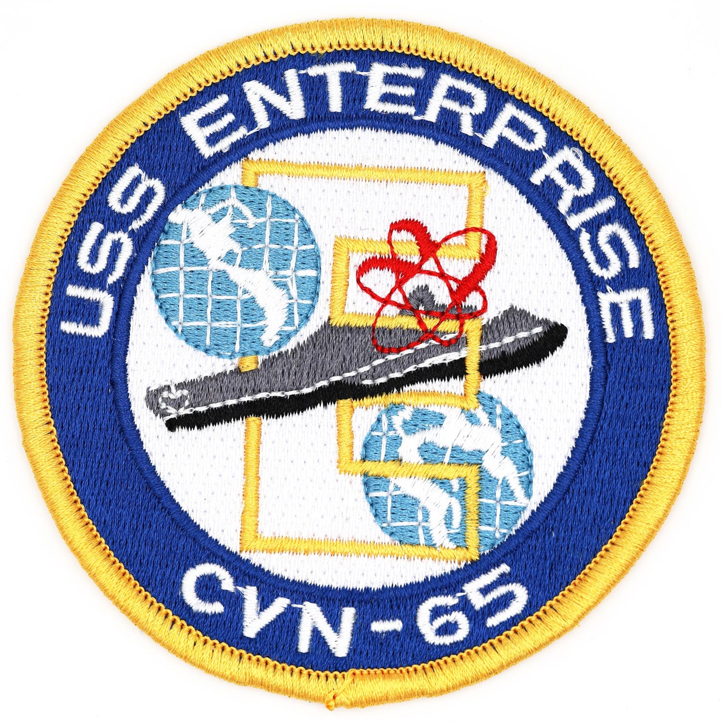 USS Enterprise CVN-65 Embroidered Patch – U.S. Navy Aircraft Carrier, 84mm