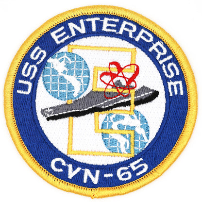 USS Enterprise CVN-65 Embroidered Patch – U.S. Navy Aircraft Carrier, 84mm
