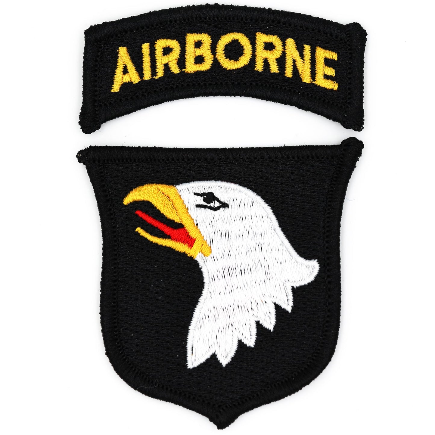 101st Airborne Division SSI Patch & AIRBORNE Tab Replica – Screaming Eagle Embroidered Set