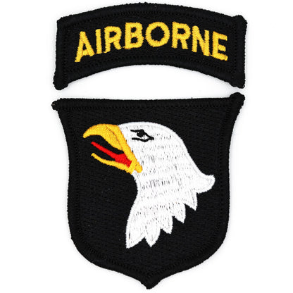 101st Airborne Division SSI Patch & AIRBORNE Tab Replica – Screaming Eagle Embroidered Set