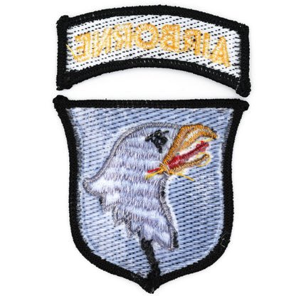 101st Airborne Division SSI Patch & AIRBORNE Tab Replica – Screaming Eagle Embroidered Set