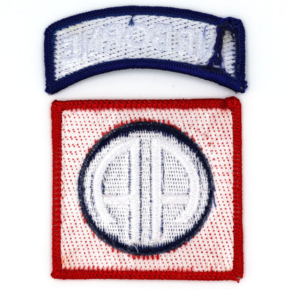 82nd Airborne Division SSI Patch & AIRBORNE Tab Replica – Embroidered Iron-On Set
