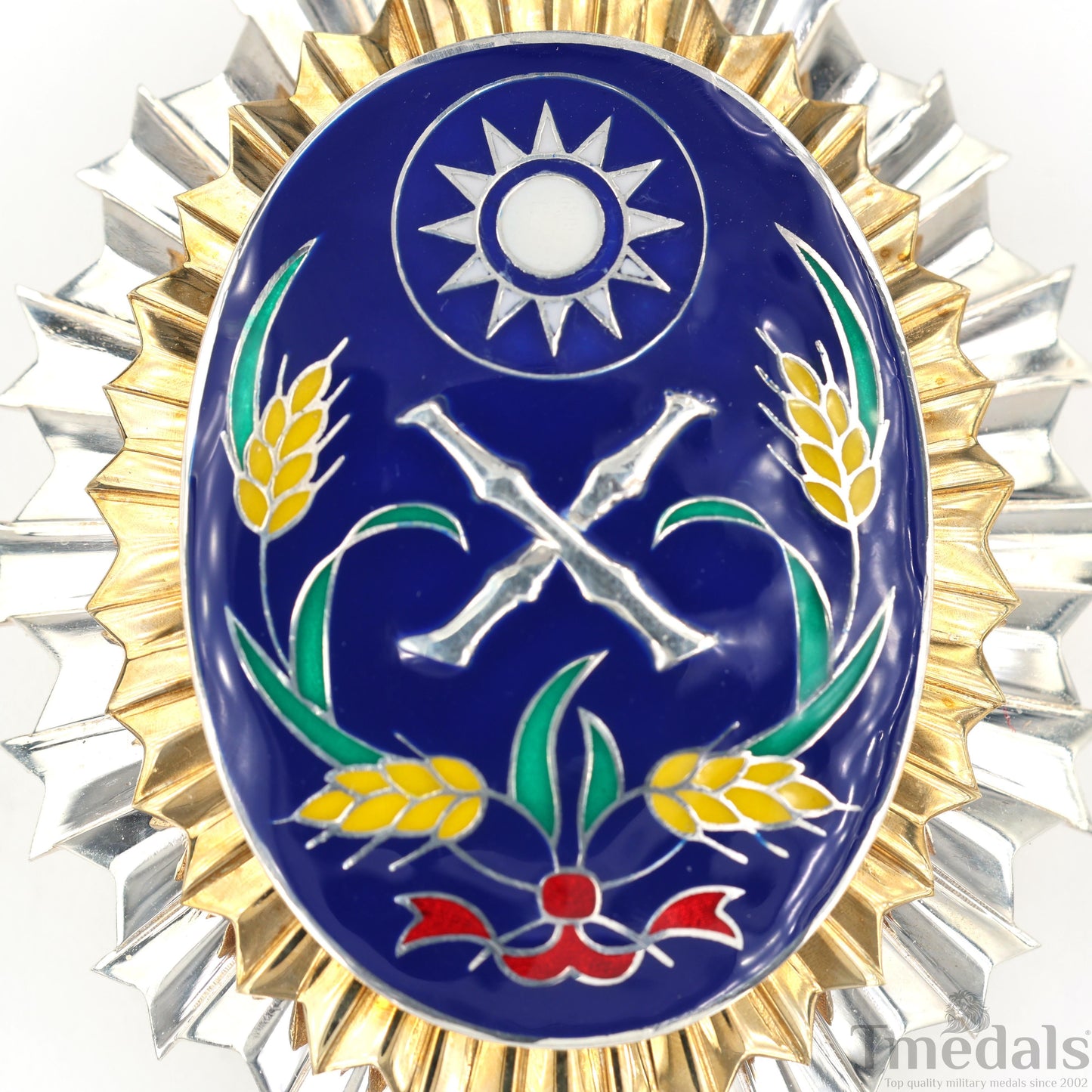 Republic of China Army Officer Academy Badge Pure Silver Replica