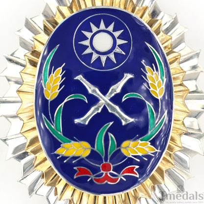 Republic of China Army Officer Academy Badge Pure Silver Replica