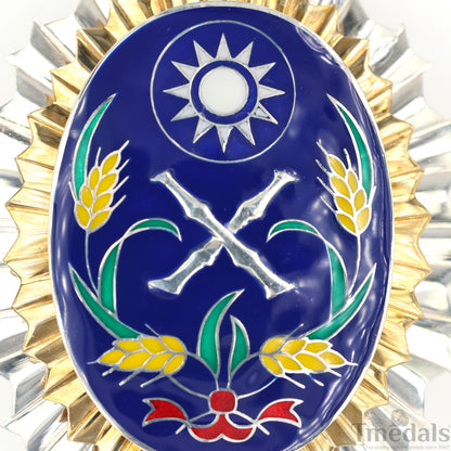 Republic of China Army Officer Academy Badge Pure Silver Replica