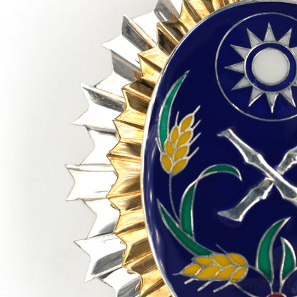 Republic of China Army Officer Academy Badge Pure Silver Replica