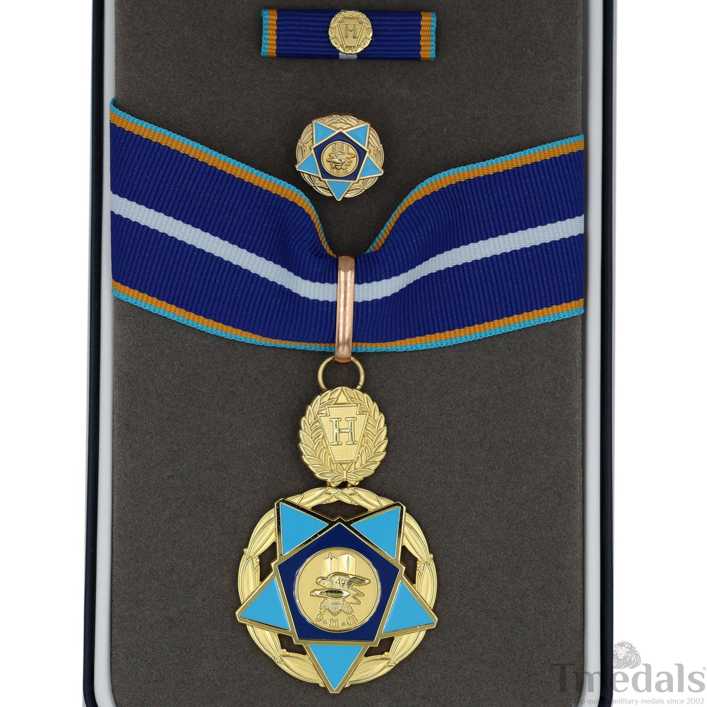 USA 9/11 Heroes Medal of Valor Order - 911 2001 Complete Presentation full Set Replica